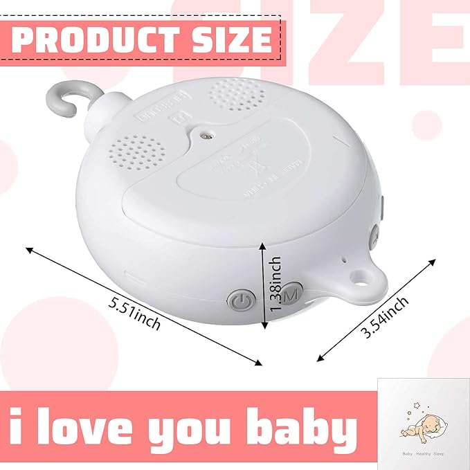 Yeshone Mobile Baby Music Box Crib Mobile Box with Music Removable Musical Replacement Nursery Motor Rotating Baby Crib Musical Thirty-Five Lullabies Battery Operated