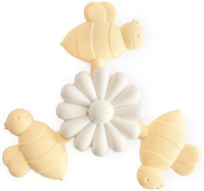 mushie Bee Suction Spinner Toy | Toddler Sensory Toys for Bath & Play