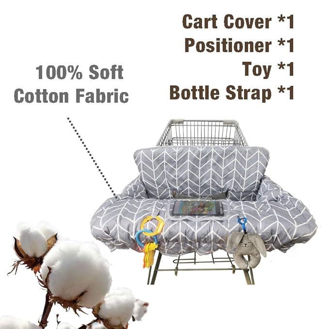 Shopping Cart Covers for Baby, Seat positioner High Chair Cover, Machine Washable for Infant, Toddler, Boy or Girl