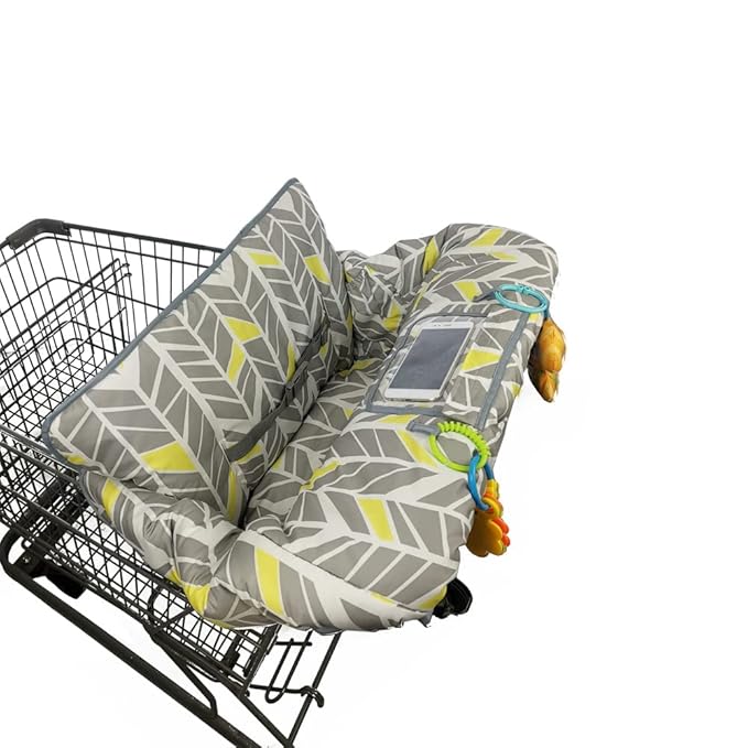 Shopping Cart Cover for Baby boy Girl, Multi-in-1 Cart Covers for Babies, Soft Padded Infant High Chair Cover, Machine Washable, Grocery cart seat Cushion Cover, Multi Color
