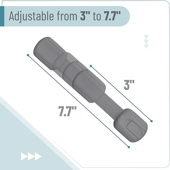 Bates- Child Safety Strap Locks, 8 Pack, Gray, Baby Cabinet Locks with Adjustable Strap Length