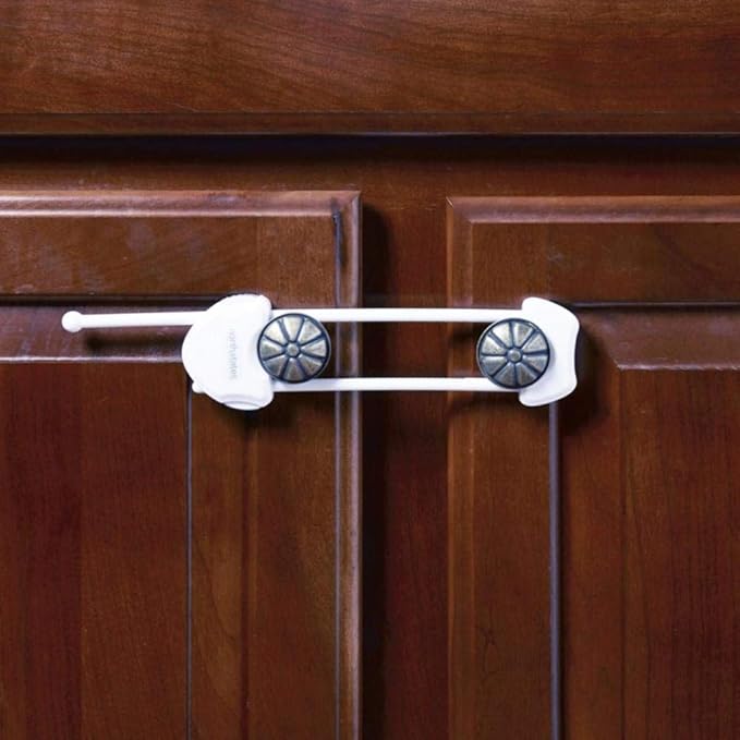 Toddleroo by North States - Large Sliding Cabinet Locks for Baby Proofing: Child Proof Cabinet Locks - 2 Pack - White