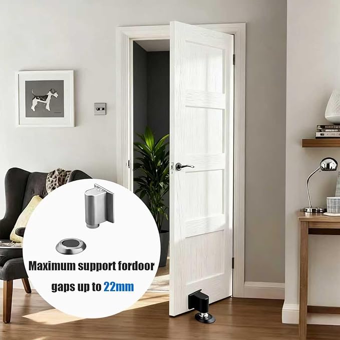 Door Wedge Stopper - 2026 New Magnetic Door Stopper,for Bottom of Door Drill-Free Invisible Indoor Doorstopper, Front Door Stopper Stent, Keeps Door Open Long-Term (Yellow 1PC)