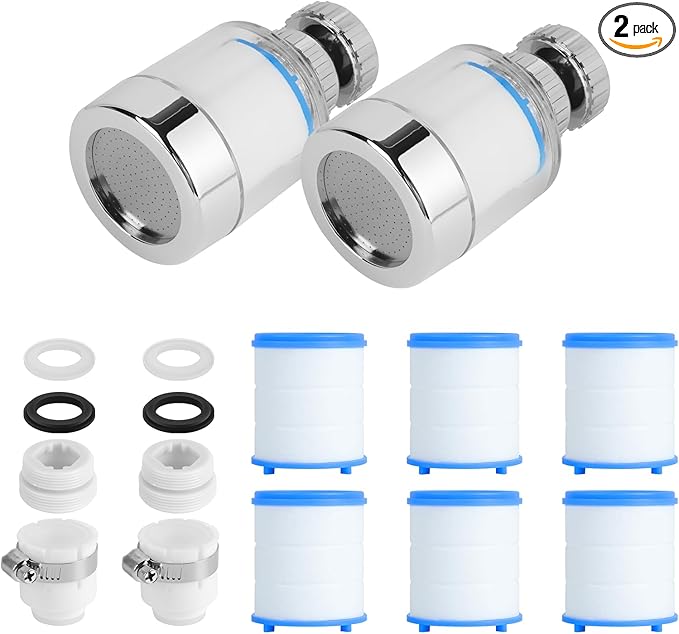 Longing Home Rotating Faucet Extender Sink Aerator, Sink Filter Water Faucet, 360 ° Faucet Extender, With Universal Converter, Swivel Multifunctional Robotic Arm for Home Kitchen Bathroom - 2 Pcs