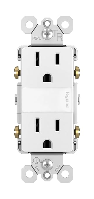 Legrand Radiant Adjustable LED Night Light Outlet,Nightlight Electrical Outlets,Tamper Resistant,Safe for Kids,White,NTL885TRWCC6,(Pack of 6)