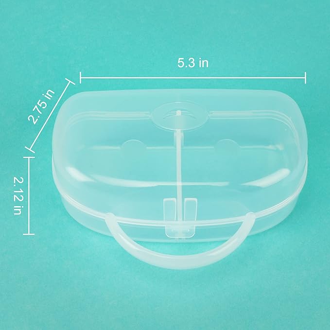 Accmor Pacifier Case, Pacifier Holder Can Storage 2 Pacifiers, Baby Pacifier Holder Case Container for Travel, BPA Free, Transparent, 2 Pack