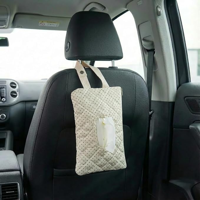 Quilted Baby Wipe Holder Quilted Wipe Pouch Portable Hanging Floral Wet Wipes Bag for Car, Stroller