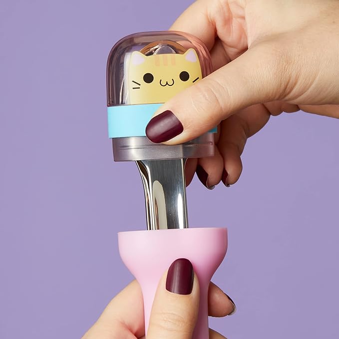 ZOKU Kids Pocket Utensil Set, Kitty - Stainless Steel Fork, Knife, and Spoon in Case - Portable Design for Travel, School, Picnics, Camping and Outdoor Home Use