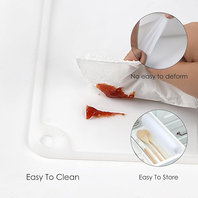 Translucent Silicone Placemats for Toddlers-Kids Dinner Placemat Reusable Portable Food Mat for Travel and High Chairs with Raised Edges Heat Resistant for Silicone Mat(1 Pack 19.7" x 15.7")