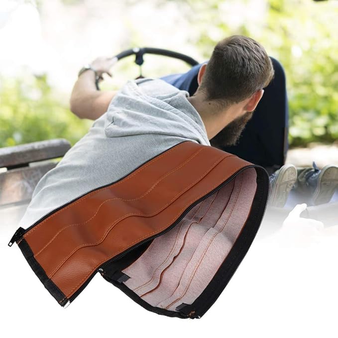 Leather Stroller Handle Cover, Soft Sweat Absorbent Protective Trolley Handle Sleeves Cover Pad Pushchair Accessories for Most Types of Strollers