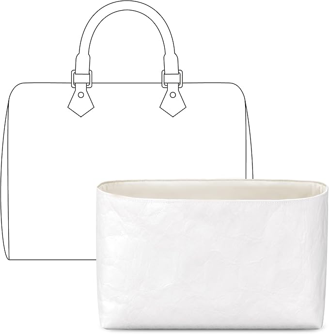 Bag Organizer Insert for LV Speedy 25 Handbag,Custom Fit Inside Premium Craie Lightweight WaterResistant Purse Insert with Cup Holder Accessories