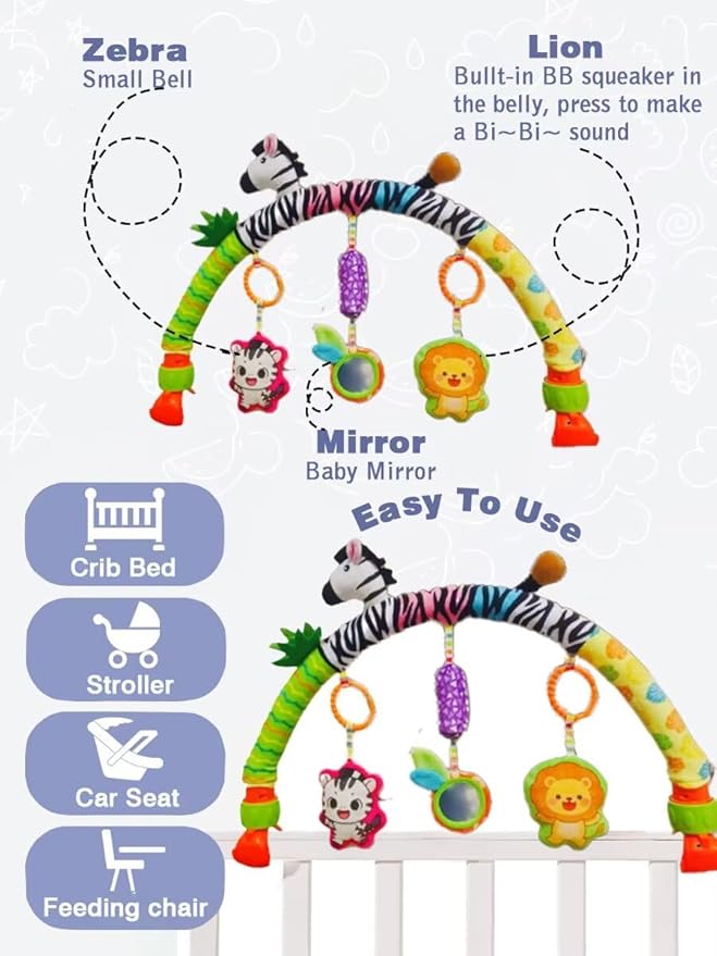 Pau1Hami1ton Baby Stroller Arch Toys, Car Seat Toys,Baby Gifts.S-19(Zebra-2)