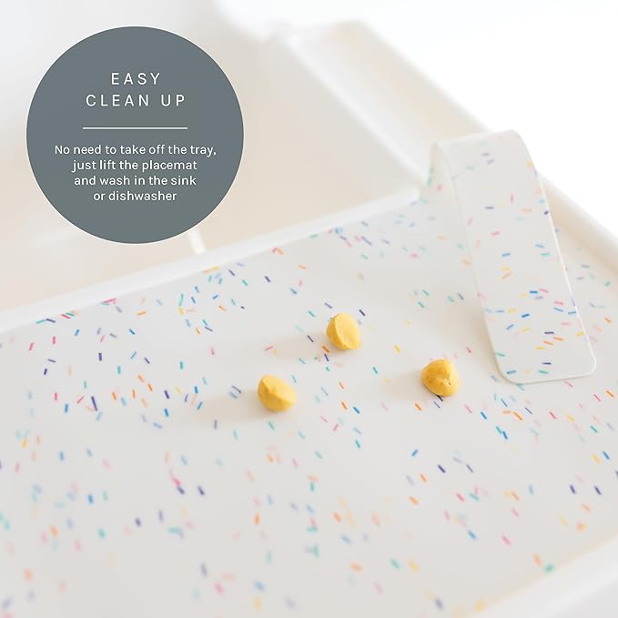 Yeah Baby Goods Placemats Compatible with The IKEA Antilop Highchair (Rainbow Sprinkles) - Food-Grade Silicone Highchair Tray Mat – Easy to Clean, High Chair Accessory