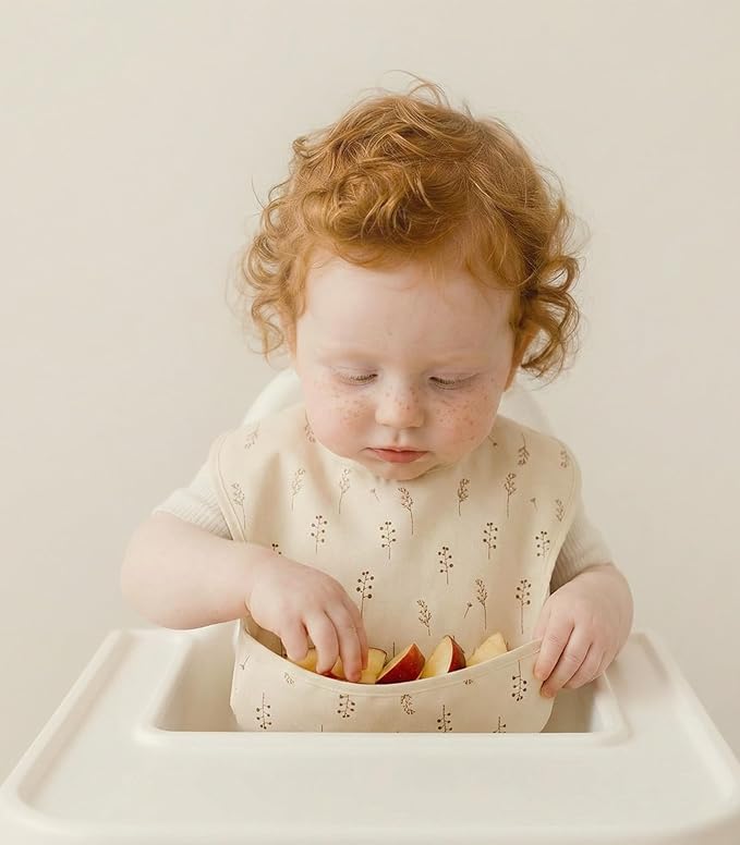 3-Pack Waterproof Baby Bibs for Eating - Mess Proof Lightweight Toddler Feeding Bibs with Large Food Catcher