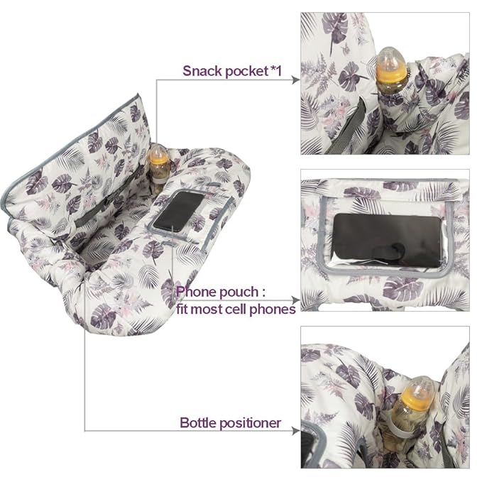 RHYDEER Shopping cart Cover for Baby, 2 in 1 high Chair Cover, roll in and go, Universal fit