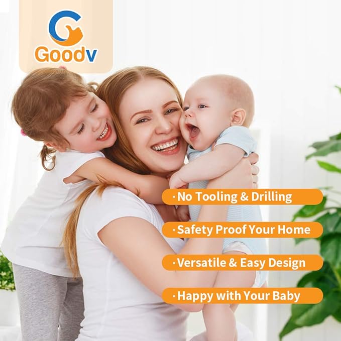 Goodv Child Proof Window Sliding Door Lock 6 Grey Packs (Make Sure Your Working Space over 0.42in and under 1.18in) Security Your Baby Safe and Protect Kid outof Dangerous at Home (6, Grey)