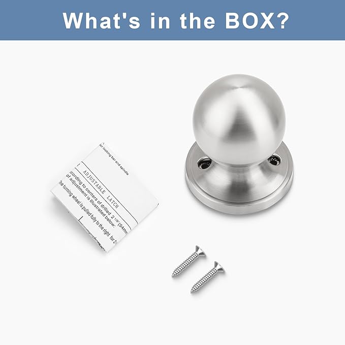 Knobonly 2 Pack Single Side Dummy Door Knob, Non-Turning Indoor Door Knob, Closet Door Knobs, Satin Nickel, Stainless Steel