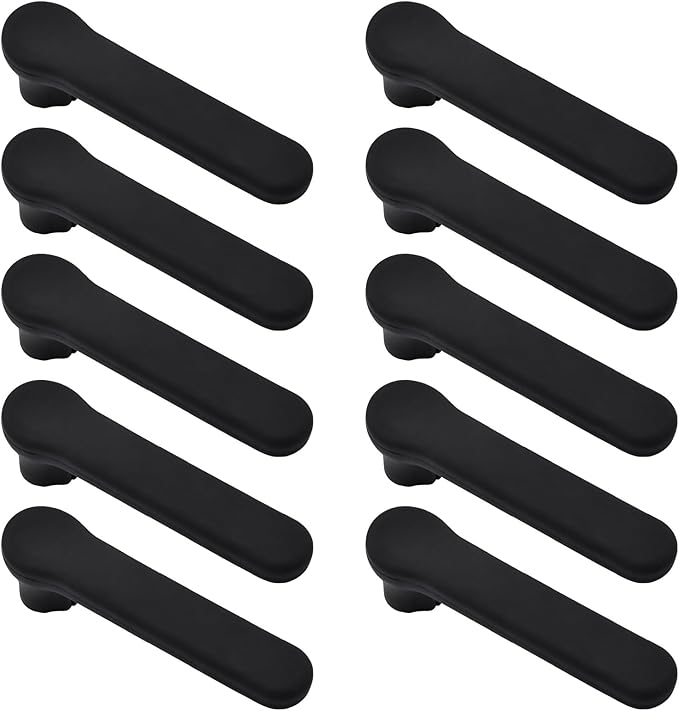 Door Handle Covers, 10Pcs Matte Black Door Knob Covers Silicone Door Handle Glove Covers Anti-Static Safety Door Knob Protector for Flat Square Door Levers
