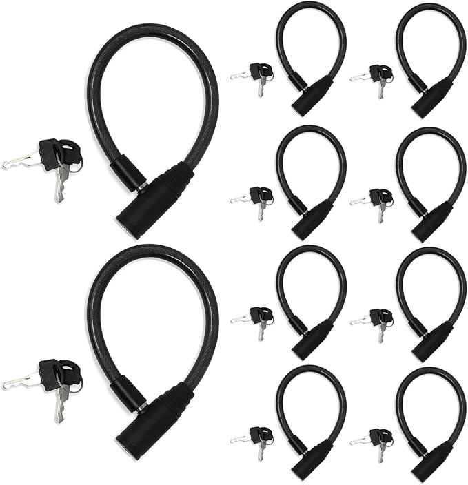 Urban August Child-Proof Refrigerator Lock for Kids & Adults - Lock for French Door Fridge and Cabinet (Small, Black, 10 Pack Keyed Alike)