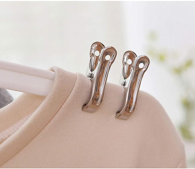 FOMMEN Row Cover Clips 40 Pack 2.2 Inch Stainless Steel Clothes Pins,Towel Clips Beach Towel,Garden Clips,Greenhouse Clamps