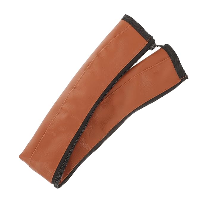 MERRYHAPY Leather Stroller Handle Cover with Zipper Universal Baby Stroller Handlebar Gloves Sleeve Easy to Clean Protective Handle Wrap for Prams 20.5In Length