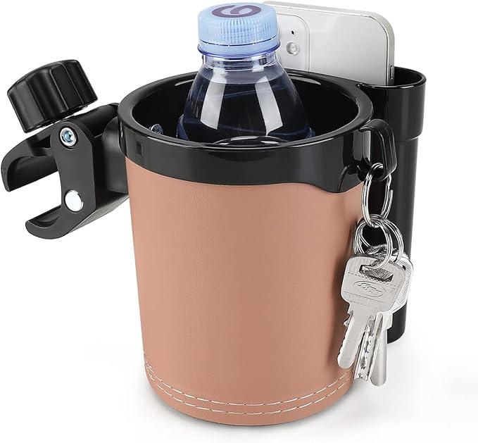 Accmor Stroller Cup Holder with Phone Keys Holder, 3-in-1 Universal Cup Holder, Drinks Bottle Holder for Stroller, Bike, Wheelchair, Walker, Scooter