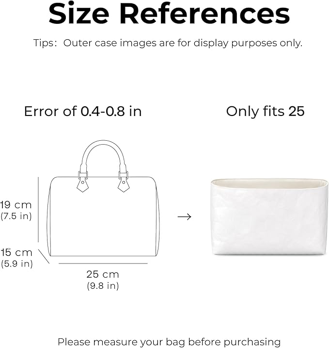 Bag Organizer Insert for LV Speedy 25 Handbag,Custom Fit Inside Premium Craie Lightweight WaterResistant Purse Insert with Cup Holder Accessories