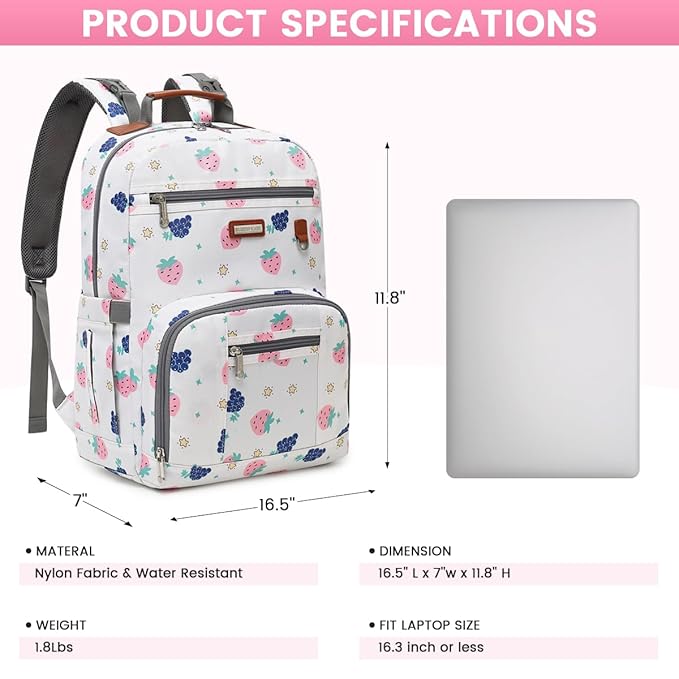 BILLITON MASHI Diaper Bag Backpack, Large Baby Nappy Bags with Portable Changing Pad for Boys and GirlsMultifunction Travel Baby Bag for Moms Dads, Shower Gifts Waterproof and Stylish
