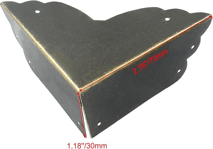 4Pcs Black Metal Corner Protector,2.76''x2.76'' Box Corner Protectors,Decorative Metal Corner Guards,Antique Edge Cover with Mounting Screws