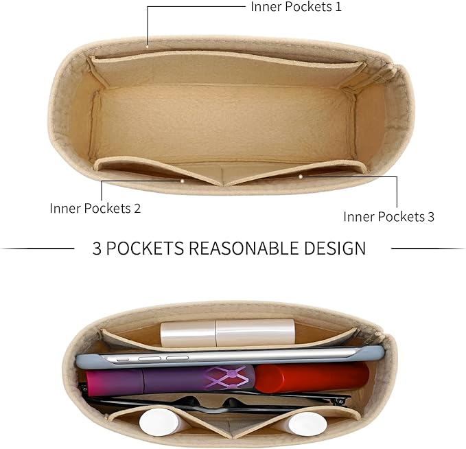 LOUKAYCCI Felt Mini Organizer Insert for Longchamp mini XS Bag,Purse Organizer Insert For Handbag