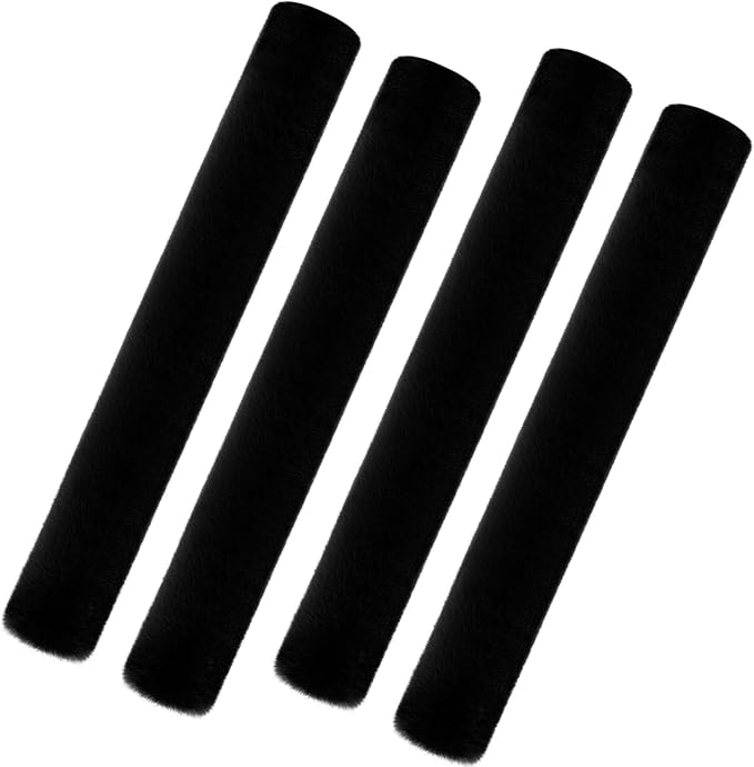 Boao 4 Pack Faux Sheepskin Car Seat Belt Pads Seatbelt Protector Soft Seat Belt Shoulder Strap Cover Comfort Harness Pad(Black, 25.5 Inch)