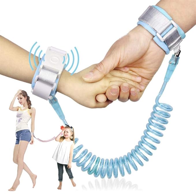 Kids Anti Lost Wrist Link, Children Wrist Traction Rope with Key Lock, Toddler Safety Harness Wrist Leash Baby Walking Wrist Strap, for Outdoor Activities, Travel & Shopping, 2 m/ 6.6 ft (Blue)