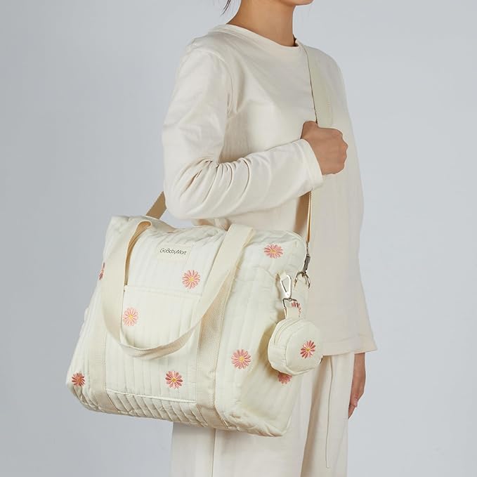 3pc Diaper Bag Tote Set, Hospital Bag for Labor & Delivery, Maternity Travel Bag with Changing Pad & Pacifier Case