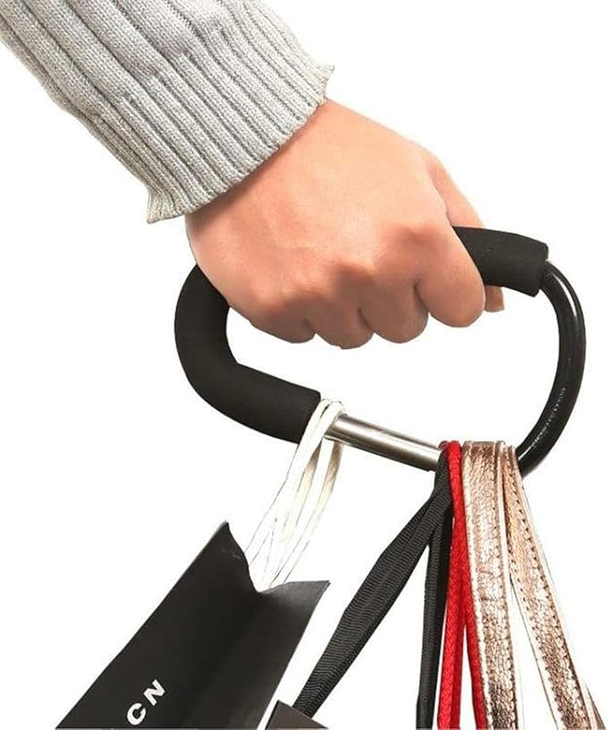 TGOOD Stroller Hooks-2pacs X-Large 16cm(6.3") of Multipurpose Hook Clips-for Mommy Shopping Bags,Baby Diaper Bags,Groceries,Clothing,Purse(Stroller Accessories-Black).