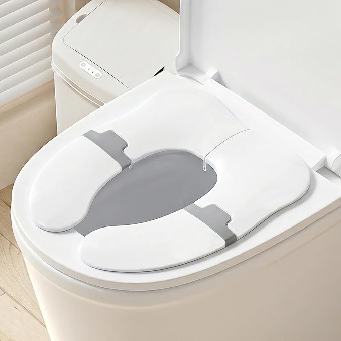 Babylush Anti-pinch Foldable Travel Potty Seat丨Portable Toilet Seat with 12 Anti-slip Suction Cups丨Easy to Install and Remove丨Fits Round & Rectangle Toilets丨Free Carry Bag丨ABS Material and BPA-Free.