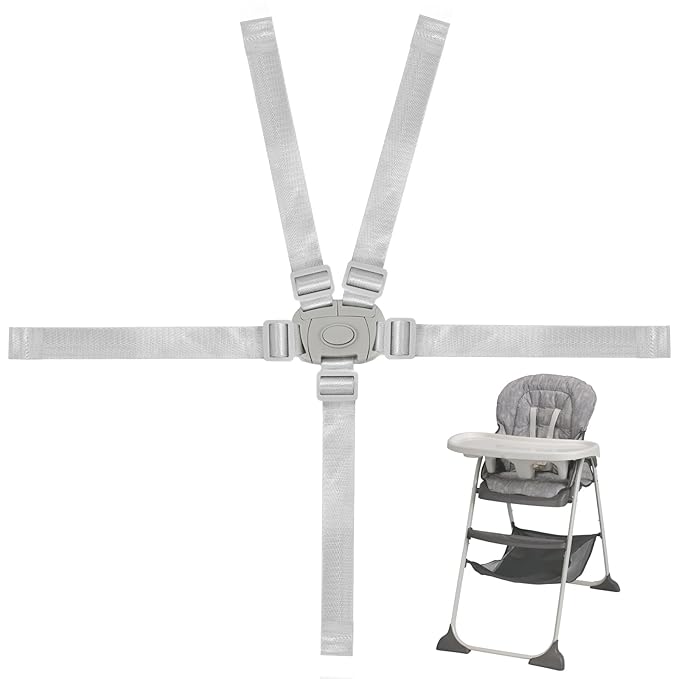 High Chair Straps Replacement Compatible with Graco Highchairs, Replacement Harness Straps for Most 5 Point High Chairs, Adjustable Universal High Chair Belt