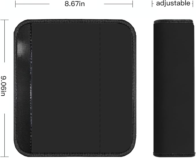 Mokiwala Car Seat Belt Pad Cover, 2-Pack Soft Car Safety Seat Belt Strap Shoulder Pad for Adults and Children, Suitable for Car Seat Belt, Backpack, Shoulder Bag(Black)