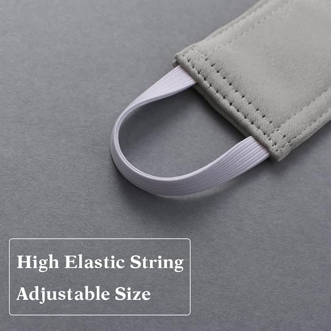 PONY DANCE Baby Door Latch Cover Closer - Nursery Door Silencer with Strong Elastic Straps, Thick Solid Cushion for Noise Reduction, Prevents Slamming, 3 Pieces, 4W x 2L Inches, Silver Grey