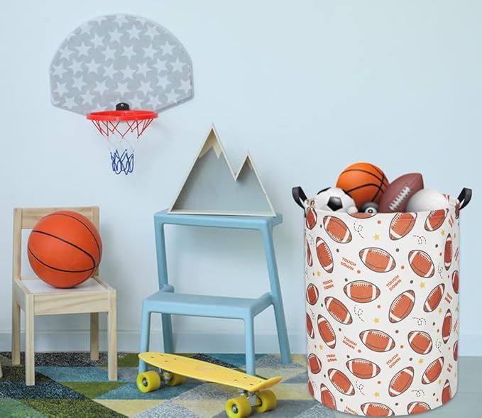 Football Kids Laundry hamper Baby Hamper for Nursery Boy Cute Kids Toys Storage Bin Organizer Football Room Decor for Home(Footballs)