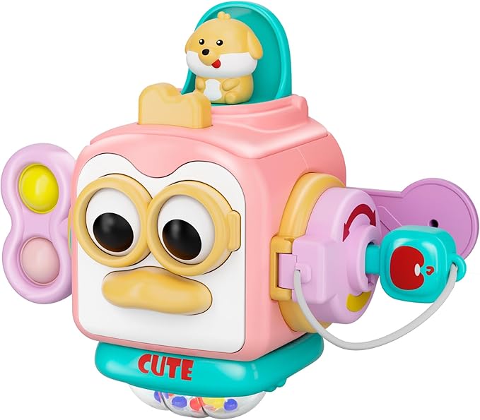 OSIMILY Montessori Toys for 1 Year Old Girl, Busy Board Cube for Girls,Baby Travel Sensory Toys for Toddlers 1-3, Fine Motor Skills Educational Toys, Birthday Gifts for 6 9 10 12 18 Girls