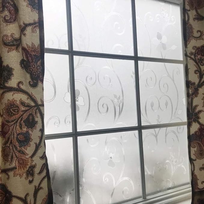 Niviy Window Privacy Film Frosted Window Glass Film No Glue Door Windows Covering for Office and Home Decoration, 23.6 x 78.7 inches