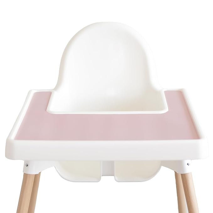 Yeah Baby Goods Placemats Compatible with The IKEA Antilop Highchair (Dusty Rose) - Food-Grade Silicone Highchair Tray Mat – Easy to Clean, High Chair Accessory