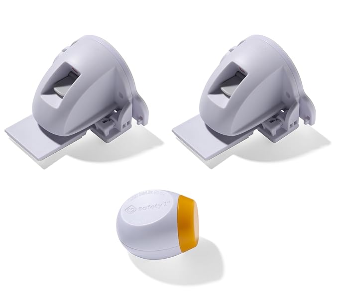 Safety 1st Adhesive Magnetic Cabinet Locks, Includes 2 Child Locks for Cabinets & Drawers, 1 Key, White