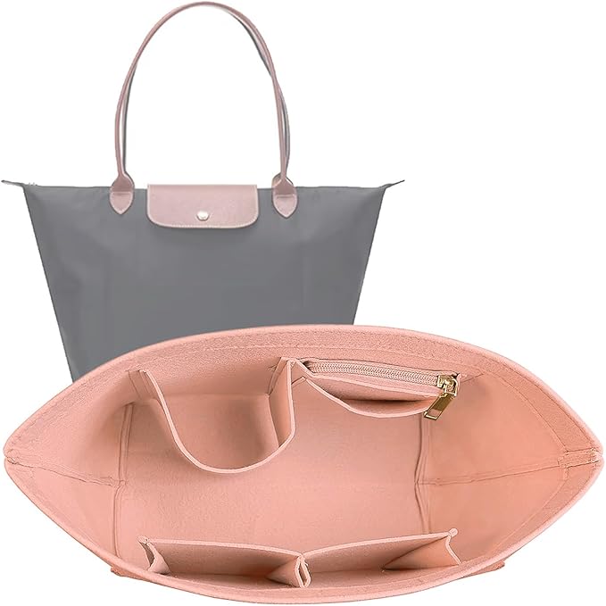 Lckaey Felt Purse Organizer Insert for Le Pliage Neo Handbags Insert Organizer1012pink-M