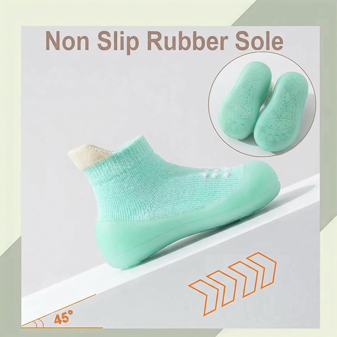 Hstyle Baby Sock Shoes Toddler Walking Shoes Infant Non-Slip Slippers Soft Rubber Sole Sneakers for Baby Boys Girls
