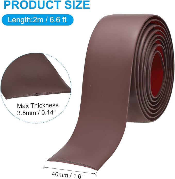 PATIKIL Self Adhesive Floor Transition Strip 1.6 in x 6.6 Ft, Vinyl Laminate Floor Flat Divider for Joining Floor Gaps Doorways Carpet Cover Floor Tiles Coffee