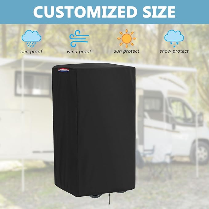 Fizentia Wagon Stroller Cover,Waterproof 420D Strollers Covers,Heavy Duty Protector for Beach,Collapsible,Foldable Wagons,etc(43" Lx26 Wx35 H,Black)