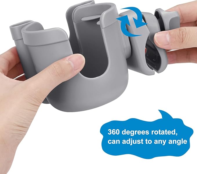 Accmor Stroller Cup Holder with Phone Holder, Bike Cup Holder, Universal Cup Holder for Uppababy Nuna Doona Strollers, 2-in-3 Cup Phone Holder for Stroller Bike Accessory