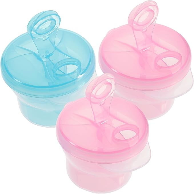 Healifty Rotating Milk Powder Box 3-Compartment Portable Baby Formula Dispenser Food Storage Container for Travel and Outdoor Feeding