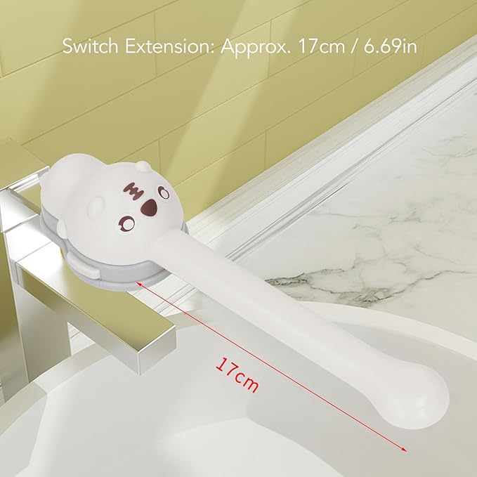 gernie Faucet Handle Extender, Splashproof Soft Silicone Childrens Faucet Extender Sink Extender, Connects to Sink Handle and Faucet Make Washing Hands Fun, Teaches Your Child Good, Toronto White